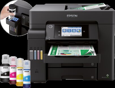 Epson EcoTank ET-5850 printer — compatible cartridges available